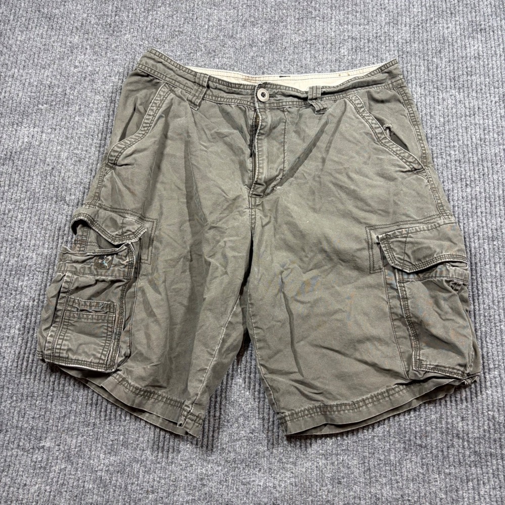 Big Sky Outfitters shorts Mens 34 Olive Green Cargo Casual Outdoor Cotton